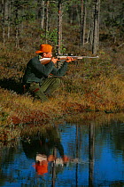Moose hunter with gun, Bjrn Johansson, Varmland, Sweden.