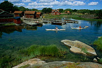 Kayaking in the Stockholm archipelago, Sweden.