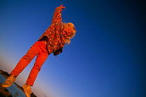Lisa Widstrand jumping, Stockholm archipelago, Sweden. Model released.