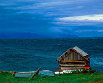 A banya / bathhouse on the shore of Lake Baikal, Baikalo-Lensky Zapovednik, Russia.