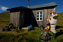 Hiking lodge, Vindelfjallen Nature Reserve, Lapland, Sweden.