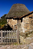 Traditional home, Teito in Veigas, Saliencia valley. Somiedo NP. Asturias, Spain
