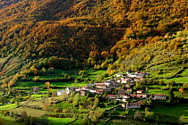 Hillside village, Coto, Somiedo NP. Asturias, Spain