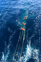 Releasing deep sea marine sampling equipment  from aft deck of GO Sars, Atlantic ocean