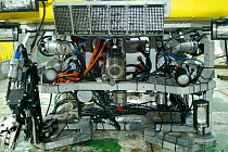 ROV (remotely operated vehicle) aboard RV Hakkon Mosby showing camera and lighting system, Atlantic ocean