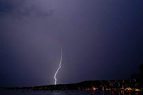 Lightning over Swanage Bay, Dorset, UK