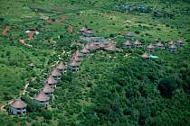 Aerial view of Serena Manyara Lodge, Manyara Escarpment, Tanzania.