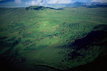 Aerial view of Crater Highlands, Ngorongoro conservation area, Tanzania.
