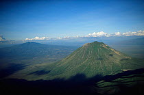 Aerial view of Ol Doinyo Lengai (The Mountain of God) Volcanoe, Rift Valley, Tanzania. NB still active