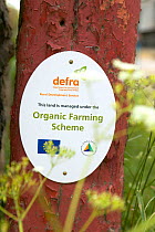 DEFRA Organic farm sign, UK