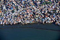 Aerial view of coastal housing, Davao city, Mindanao Island, Philippines