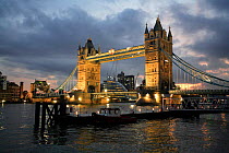 Tower Bridge at dusk, London, UK.