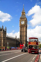 Houses of Parliment and Big Ben, Westminster, London, UK. Double decker bus.