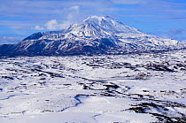 Taunshitz Volcano covered in snow, Kronotsky Zapovednik Reserve, Kamchatka, Russia.