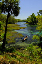 Peole canoeing on Rainbow River, Rainbow Springs State Park, Florida, USA
