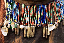 Jo / Hoan bushman traditional beaded jewellry and pipes, Bushmanland, Namibia.