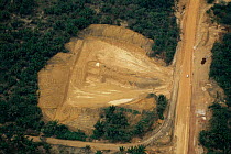 Aerial view over the tropical rainforest showing deforestation as a result of industrial logging, Manaus, Brazil, South America