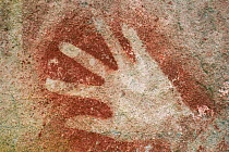 Aboriginal rock art showing hand, Queensland, Australia