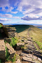 Man made path to prevent erosion, Brecon Beacons NP, Pen Y Fan, Powys, Wales, UK