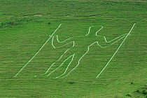 Long man of Willington, chalk figure on South Downs, Sussex, UK