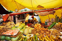 Fruit stall at the Floating market, Curacao, Netherlands Antilles, Caribbean