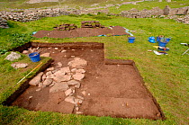 Archeological dig site, Saint / St Kilda Island, Western Islands, Outer Hebrides, Scotland.