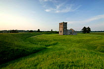 Knowlton church and rings (earthworks), Dorset, UK.
