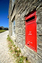 Traditional red Postbox on Lundy Island, Devon.