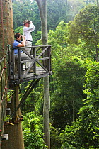 Birdwatching from canopy walkway, Danum Valley, Sabah, Borneo, 2006