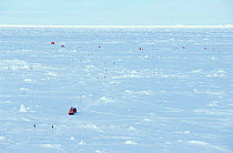 Research stations on ice floe, ISPOL (ICE Station Polarstern) Expedition 2004/2005 from Alfred Wegener Institute, Bremerhaven, Germany. The Icebreaker Polarstern was drifting for five weeks with an ic...