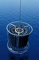 "CTD" (instrument for collecting water samples from all water depth) at work from icebreaker Polarstern. ISPOL (ICE Station Polarstern) Expedition 2004/2005 from Alfred Wegener Institute; Bremerhaven...