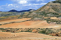 Saline steppes and valleys in deforested Bardenas Reales, Spain