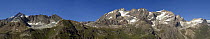 Panoramic of mountain range, Vanoise, Val d'Isere, France  - highest peak is Tsanteleina (3602m)