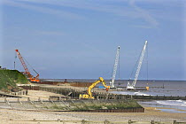 Work being carried out to protect coast from erosion, Happisburgh, Norfolk, UK