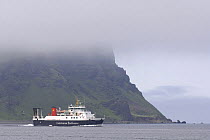 Caledonian MacBrayne ferry, Loch Nevis, leaving Isle of Canna, Scotland UK. June 2006