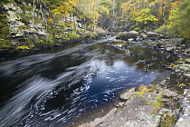 Swirling outflow from Rogie Falls in autumn, Ross-shire, Highland, Scotland, UK
