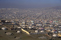 Yurt homes on the impoverished outskirts of Ullan-Baator, Mongolia