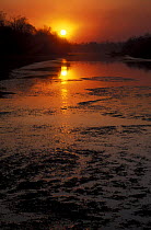 Sunset over the Birkin river, North Ussuriland, Primorsky, SE Siberia, far east Russia