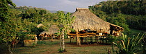 Traditional thatched houses of Embera Indians, Llano Bonito village, Darien Province, Panama, Central America 2006