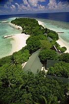 Aerial view of Helengeli Island, North Male Atoll, Maldives, Indian ocean