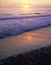 Sunset, Second beach, Olympic peninsula, Olympic NP, Washington, USA