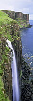 Waterfall on Kilt Rocks falling into The Minch, Isle of Skye, Inner Hebrides, Scotland, UK