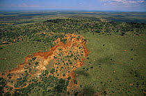 Aerial view showing soil erosion on the Laikipia plateau, Kenya