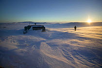 Cabin for crew on location in Belcher Islands near Sanikiluaq, Hudson Bay for BBC Planet Earth Iceworlds programme, Feb 2006.