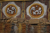 Decorations depicting elephants, Chorten of Geling, Mustang, Nepal