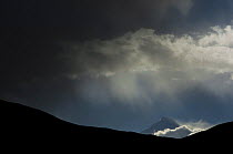 Dark sky with Dhaulagiri in background, viewed from Jharkot, Lower Mustang, Nepal