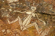 Rock art depicting female figure, Kakadu National Park, Northern Territory, Australia - painted by Nayombolmi (Barramundi Charlie).
