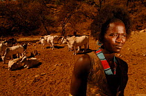 Young Benna herdsman looking after his cattle, Omo valley, Ethiopia, 2006