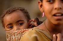 Mother and child from the black jewish community, Goodhar, North Ethiopia, most jews returned to Israel in the Salomon Operation, 1991, but some remained. 2006
