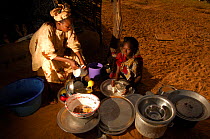 Fulani women washing up, North Senegal, West Africa, 2005